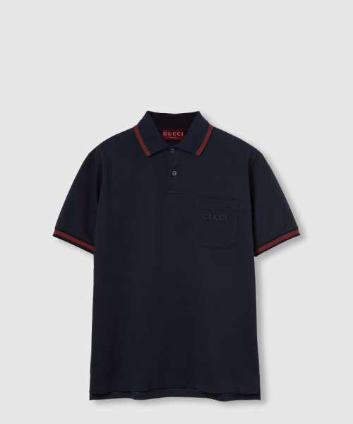 [GUCCI-구찌]자수 스트레치 코튼 폴로 셔츠 795174