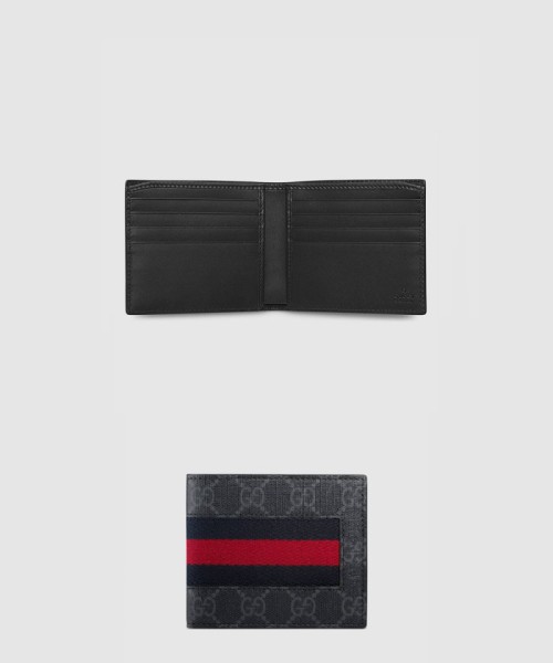 [GUCCI-구찌]GG 수프림 웹 반지갑 ‎408827