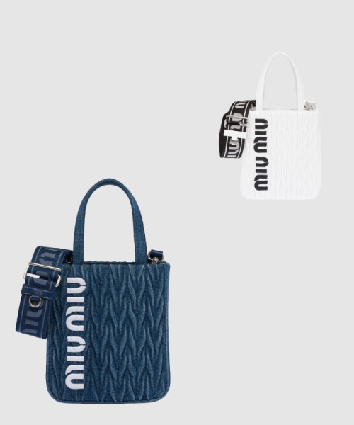 [MIUMIU-미우미우]마테라쎄 데님 핸드백 5BA220