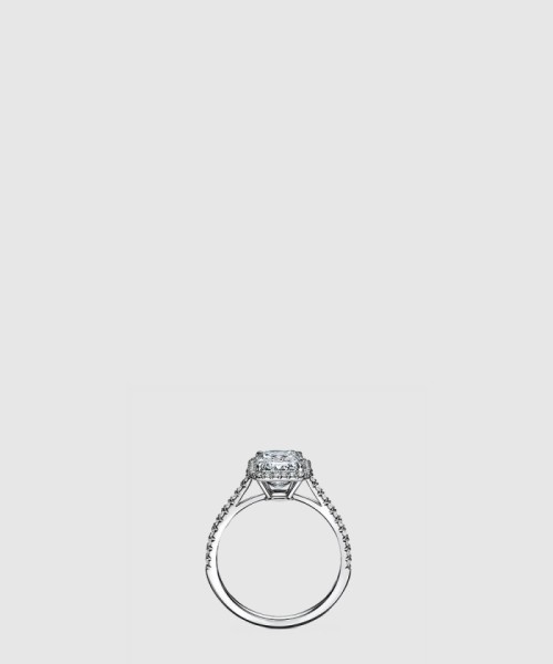 [TIFFANY-티파니]에메랄드 컷 헤일로 웨딩 반지