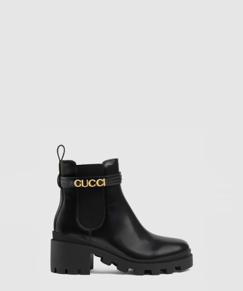 [GUCCI-구찌]로고 미드힐 부츠 734909