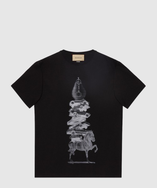 [GUCCI-구찌]니트 면 프린트 티셔츠 771758