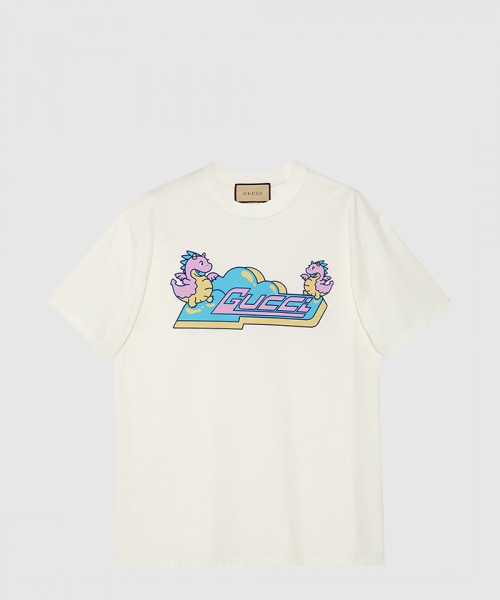 [GUCCI-구찌]니트 면 프린트 티셔츠 776596