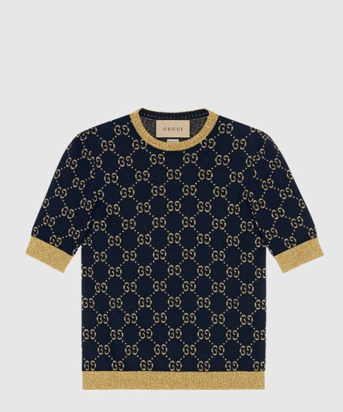 [GUCCI-구찌]GG 코튼 라메 패브릭 탑 526759