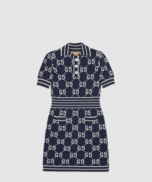 [GUCCI-구찌]GG 코튼 자카드 폴로 드레스 753920