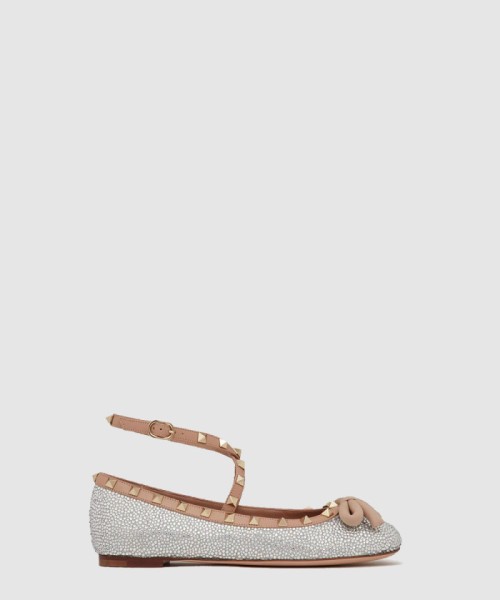 [VALENTINO-발렌티노]크리스탈 락스터드 발레리나