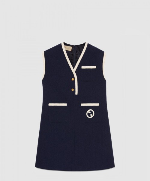 [GUCCI-구찌]인터로킹 G 레트로 트위드 미니 드레스 748098