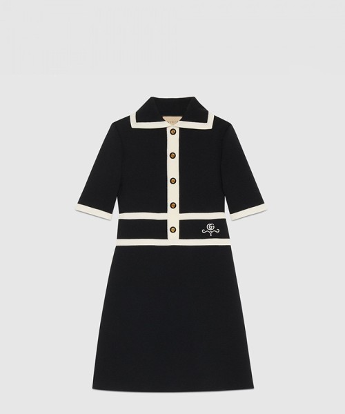 [GUCCI-구찌]울 GG 피케 자카드 폴로 드레스 681306