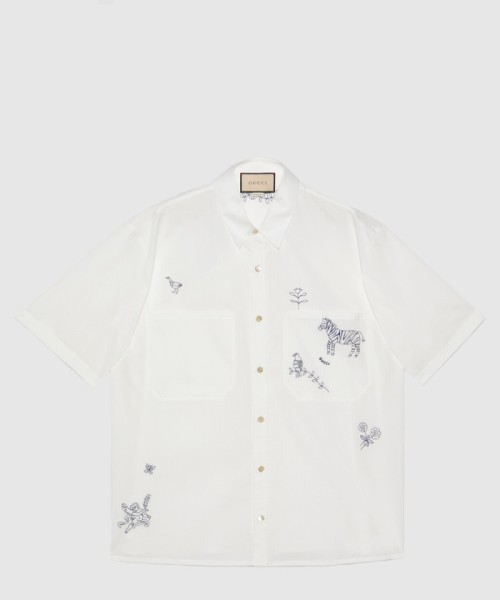 [GUCCI-구찌]블라우스 셔츠 자수 코튼 폴리에스테르 732522