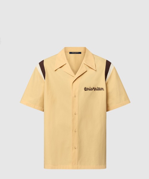 [LOUIS VUITTON-루이비통]엠브로이더드 쇼트 슬리브드 코튼 볼링 셔츠 1AFQ14