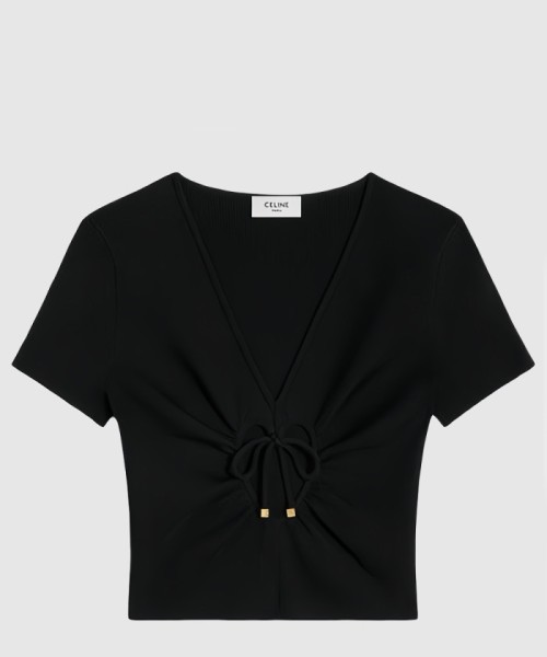 [CELINE-셀린느]컷아웃 크롭 반팔 탑 2AI7A8