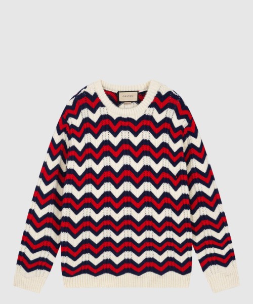 [GUCCI-구찌]쉐브론 니트 코튼 점퍼 739960