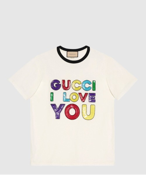 [GUCCI-구찌]티셔츠 자수 디테일 코튼 저지 717422