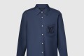 [LOUIS VUITTON-루이비통]엠브로이더드 롱 슬리브드 코튼 셔츠 1AFRMJ