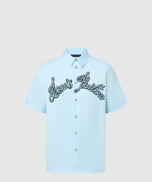 [LOUIS VUITTON-루이비통]엠브로이더드 쇼트 슬리브드 코튼 셔츠 1AFRLP