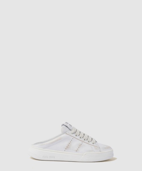 [MIUMIU-미우미우]블리치 레더 스니커즈 5E915D
