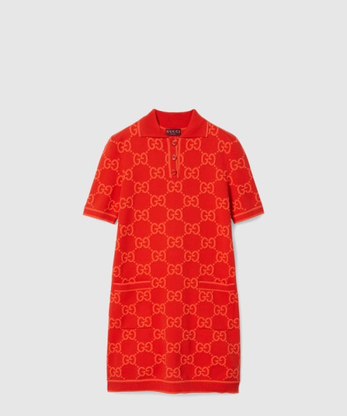 [GUCCI-구찌]GG 코튼 폴로 드레스 오렌지 라이트 743316