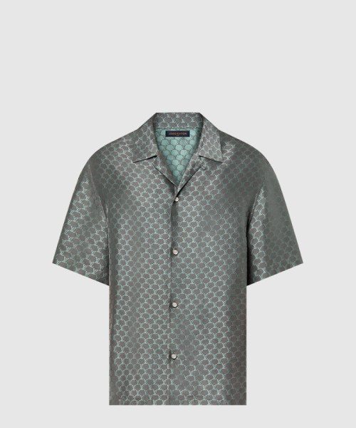 [LOUIS VUITTON-루이비통]쇼트 슬리브드 자카드 실크 블렌드 셔츠 1AFRMA