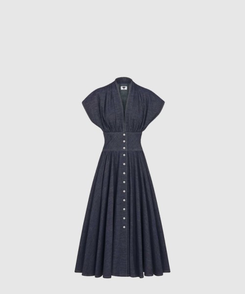 [DIOR-디올]플레어 미디 드레스 442R3