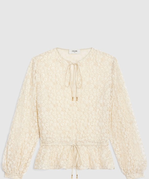 [CELINE-셀린느]자수 포크 블라우스 2B9904