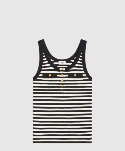 [CELINE-셀린느]마리니에르 탱크 탑 리브드 코튼 저지 2X47H1