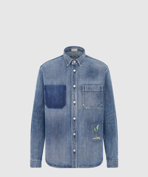 [DIOR-디올]클래식 핏 자수 셔츠 493D5