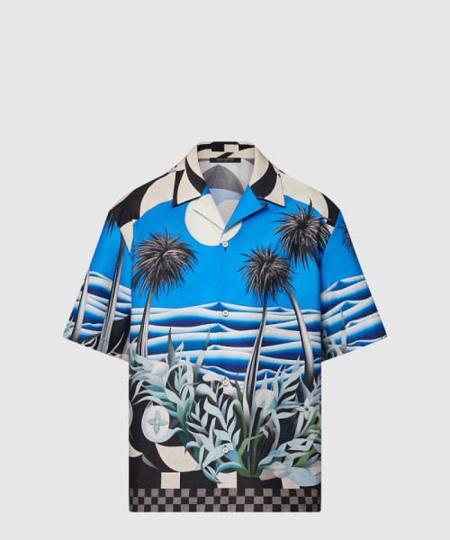 [LOUIS VUITTON-루이비통]프린티드 쇼트 슬리브드 코튼 셔츠 1AFQYH