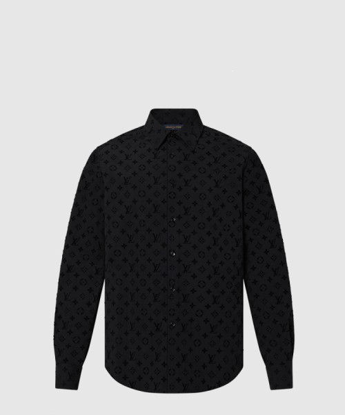 [LOUIS VUITTON-루이비통]엠브로이더드 롱 슬리브드 코튼 셔츠 1A979D