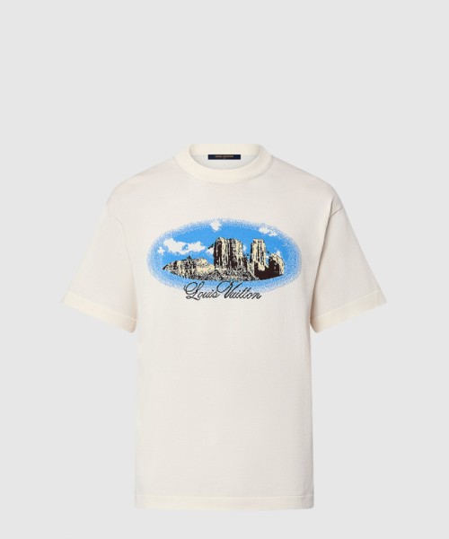 [LOUIS VUITTON-루이비통]그래픽 쇼트 슬리브드 코튼 크루넥 1AFXK4