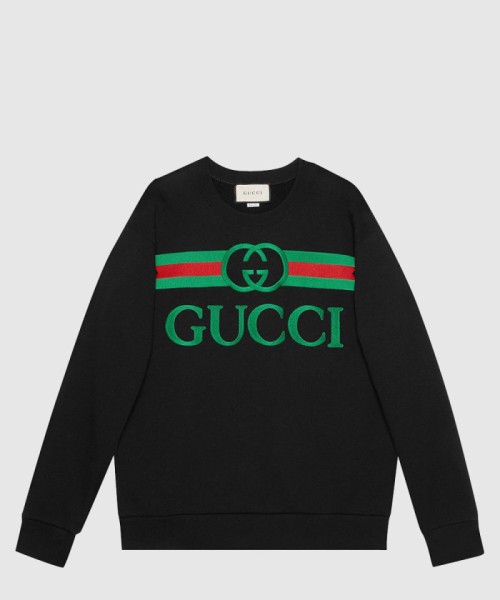 [GUCCI-구찌]로고 자수 라운드 맨투맨 티셔츠 469250