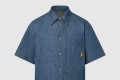 [LOUIS VUITTON-루이비통]쇼트 슬리브드 코튼 샴브레이 셔츠 1AFXLJ