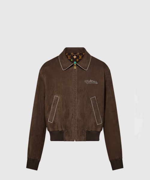 [LOUIS VUITTON-루이비통]엠브로이더드 스웨이드 카프스킨 보머 1AFPWA