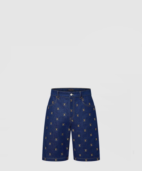 [LOUIS VUITTON-루이비통]엠브로이더드 시그니처 데님 쇼츠 1AFIAJ