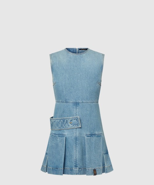 [LOUIS VUITTON-루이비통]데님 버튼 탭 플리츠 드레스 1AFLXX