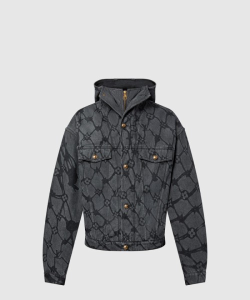 [LOUIS VUITTON-루이비통]모노그램 데님 후디드 블루종 1AFQBK