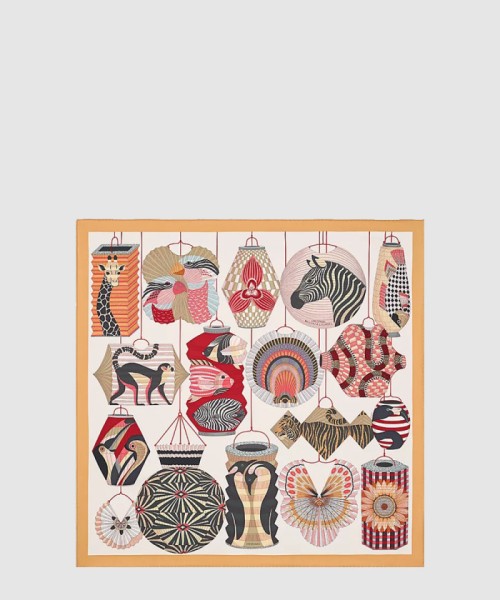 [HERMES-에르메스]Lanternes, Ballons et Cocardes 90 까레 실크 스카프