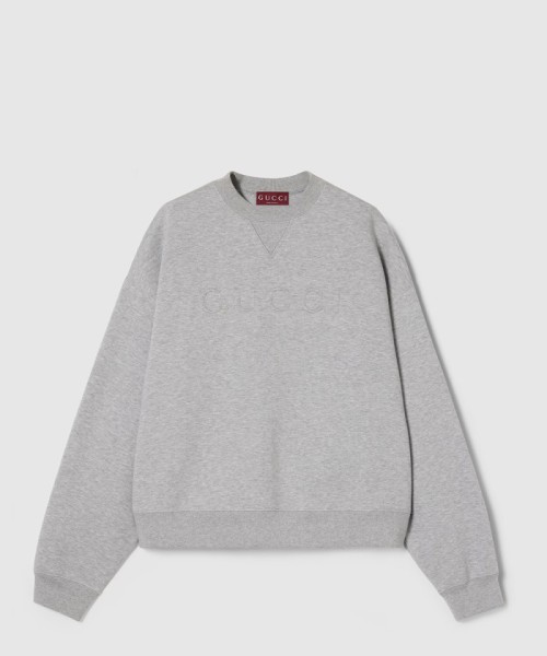 [GUCCI-구찌]코튼 저지 엠보스 스웨트셔츠 802787