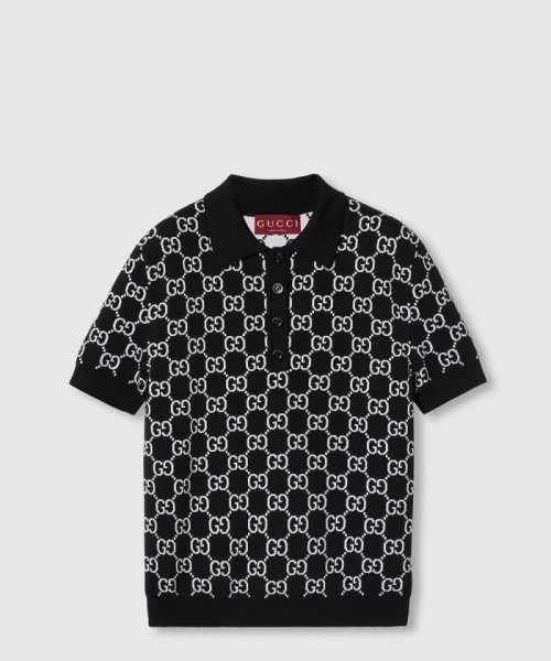 [GUCCI-구찌]리버서블 GG 울 자카드 폴로 셔츠 814273