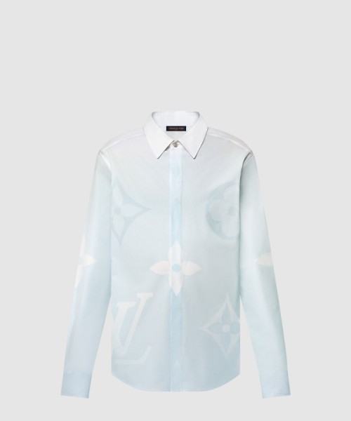 [LOUIS VUITTON-루이비통]모노그램 프린티드 롱 슬리브드 코튼 포플린 셔츠 1AFXVX