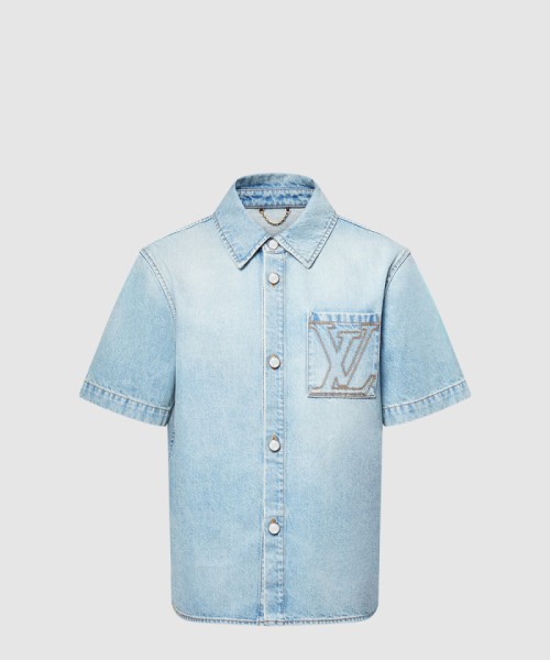 [LOUIS VUITTON-루이비통]쇼트 슬리브드 데님 셔츠 1AGJOR