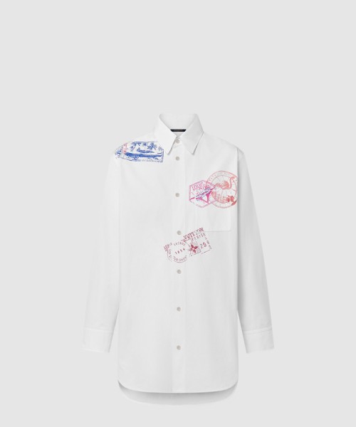 [LOUIS VUITTON-루이비통]트래블 스탬프 롱 셔츠 1AGAZ6