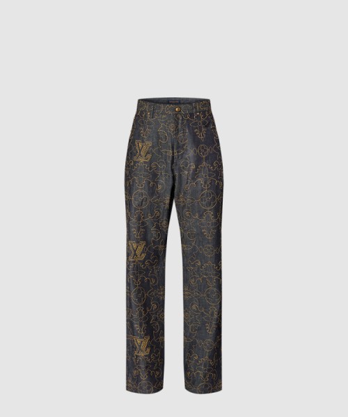 [LOUIS VUITTON-루이비통]엠브로이더드 데님 팬츠 1AFX92
