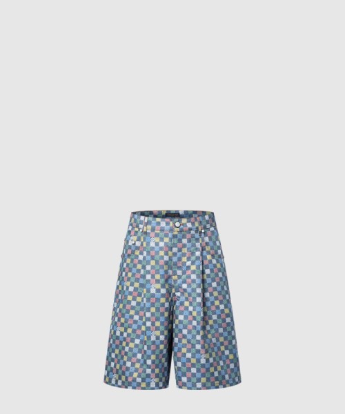 [LOUIS VUITTON-루이비통]다미에 와이드 샴브레이 쇼츠 1AHCSD