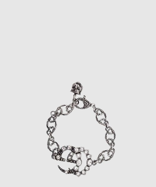 [GUCCI-구찌]로고 더블 G 세팅 크리스털 팔찌 530532