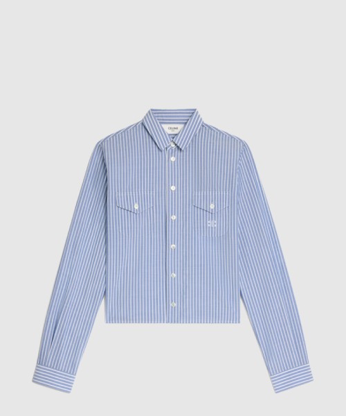 [CELINE-셀린느]스트라이프 코튼 크롭 셔츠 RC00R7