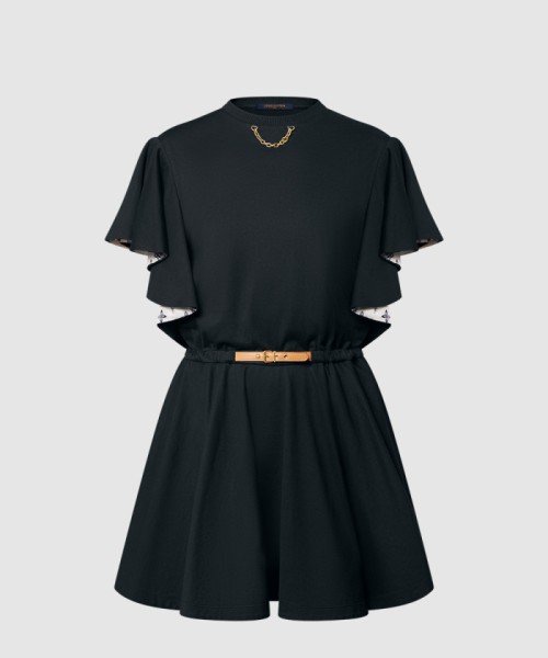 [LOUIS VUITTON-루이비통]러플 소매 타이 드레스 1AGOR5