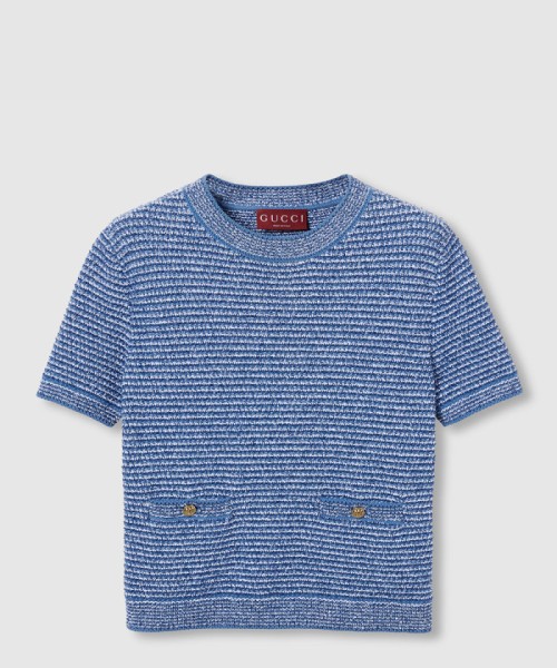 [GUCCI-구찌]파인 코튼 크루넥 탑 818647