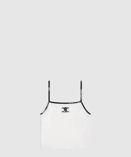 [CELINE-셀린느]자수 트리옹프 탱크 탑 코튼 저지 2X53F6