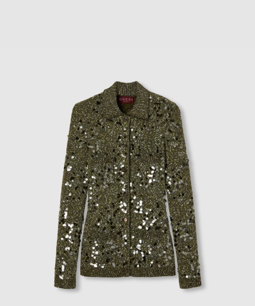 [GUCCI-구찌]트위드 블렌드 폴로 가디건 798149