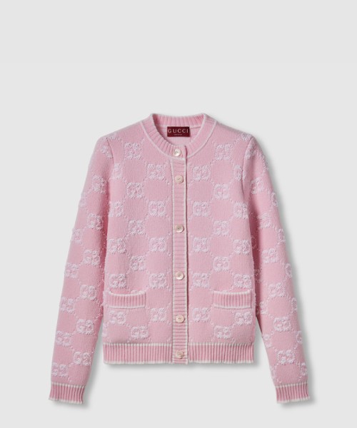 [GUCCI-구찌]GG 울 부클레 자카드 가디건 ‎713300